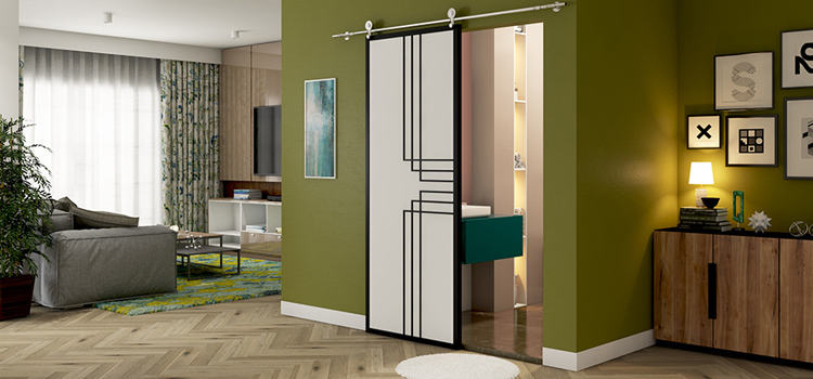 sliding bathroom door installation in Los Gatos